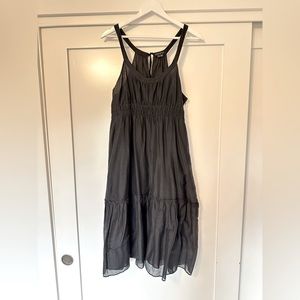 Theory Tiered, empire waist silk/ cotton dress.